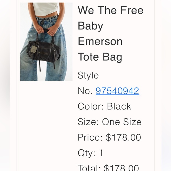 We The Free by Free people Baby Emerson Tote Bag leather in black - Picture 8 of 14